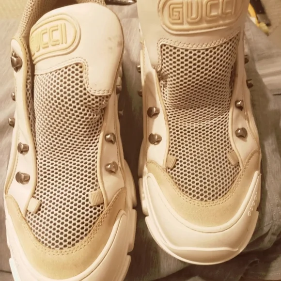 Gucci Cream and Tan Sneakers - Picture 1 of 10